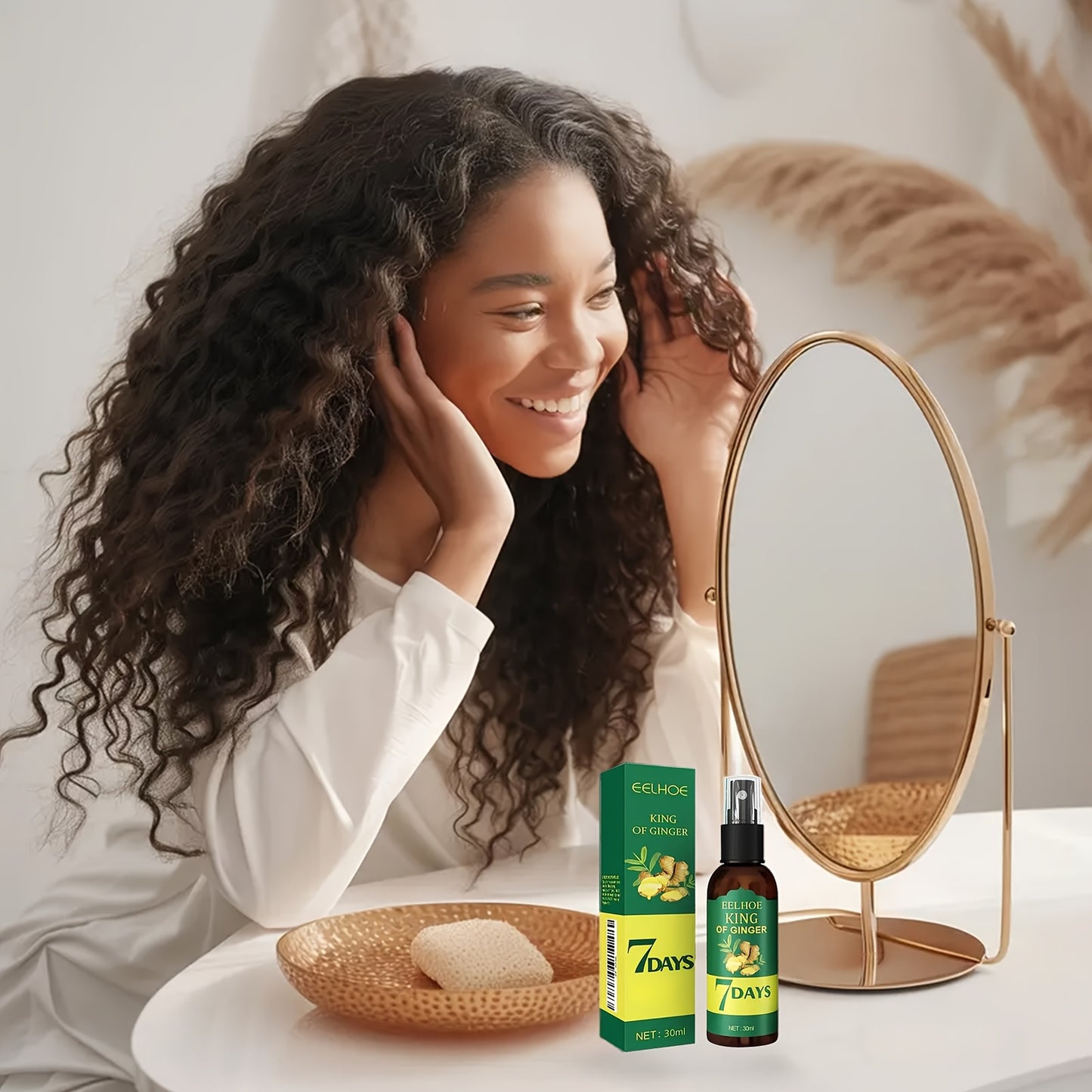 Ginger Hair Oil and Biotin Hair Essence, 7-Day Ginger Nourishing Scalp Massage for All Hair Types, Perfect Valentine'S Day and Mother'S Day Gift for Men and Women