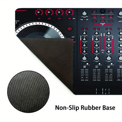 1pc Dj Controller Style Mouse Pad Mouse Pad & Ultra Smooth Keyboard Pad - Non-Slip Rubber Base, Stitched Edges Design, Suitable for Office, Home Computer Accessories, Durable Stitched Edges, Smooth Surface