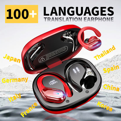 LIFEBEE Real-Time Translation Earbuds with APP, Wireless Wireless Translator Headset, Compatible with iOS & Android, USB-C Charging, Portable Wireless Earbuds for Travel, Business, Gym, Meetings - Ideal Gift for Professionals