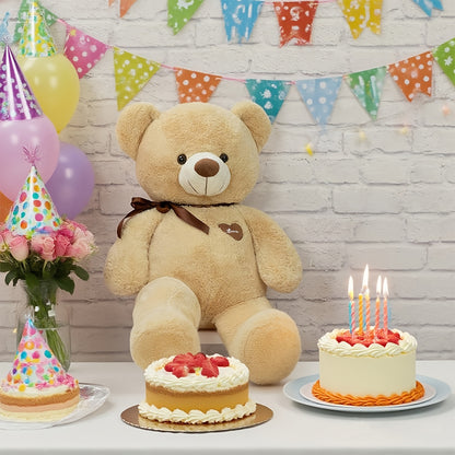 47inch 55inch Big Teddy Bear Stuffed Animal Giant Teddy Bear with Love Heart Large Plush Toy Huge Soft Doll Gift for Kids Girls Girlfriend on Birthday Valentine'S Day Christmas