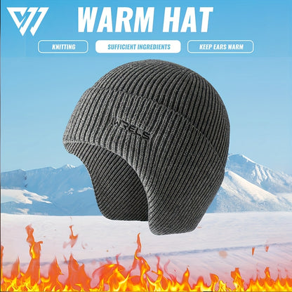 1pc WRELS Winter Warm Earmuff Hat Cap with Detachable Ear Flaps - Stretch Fit, Snug Ear Coverage for Skiing, Hiking, Camping & Outdoor Sports - Ideal Christmas Gift, Ear Covering Wind Resistant Hat, Winter Caps With Ear Flaps
