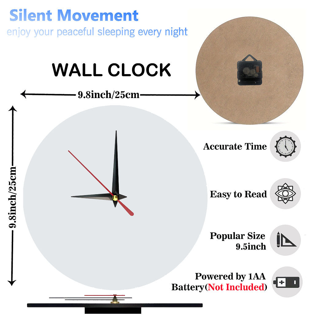 Non-Electric 2D Flat Billiard Theme Wooden Round Wall Clock, Farmhouse Style Home Decor, Suitable for Kitchen, Bedroom, Office, No Ticking Sound, Battery Not Included, St. Patrick's Day Mother's Day Gift, 9.8x9.8 Inches, 2D F