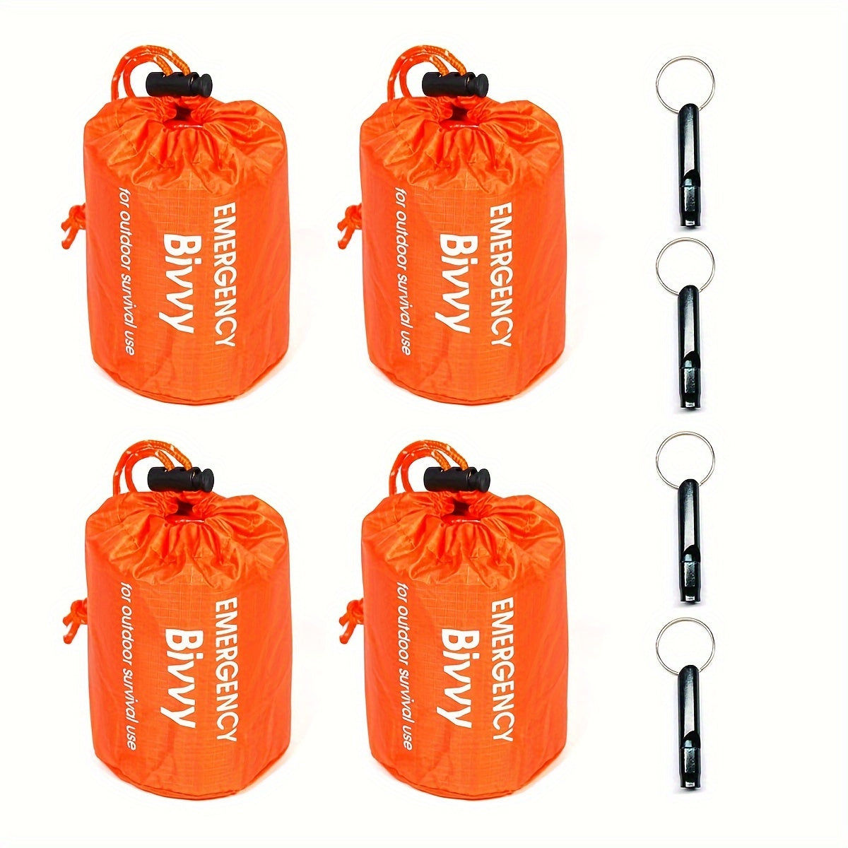 [Emergency Sleeping Bag] 1/2/4pcs Emergency Sleeping Bag | Thick Warm Survival Blanket, Reusable Lightweight Compact with Whistle for Outdoor Hiking Gear Survival Equipment Portable