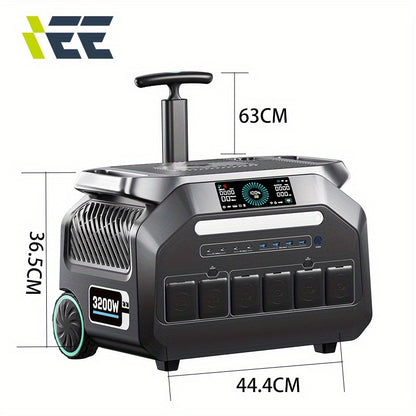 IEE 3200W Portable Power Station with 200W Solar Panel & 2048Wh LiFePO4 Battery - 1800W AC Charging, 4 AC Outlets, 110-220V, 120V/240V