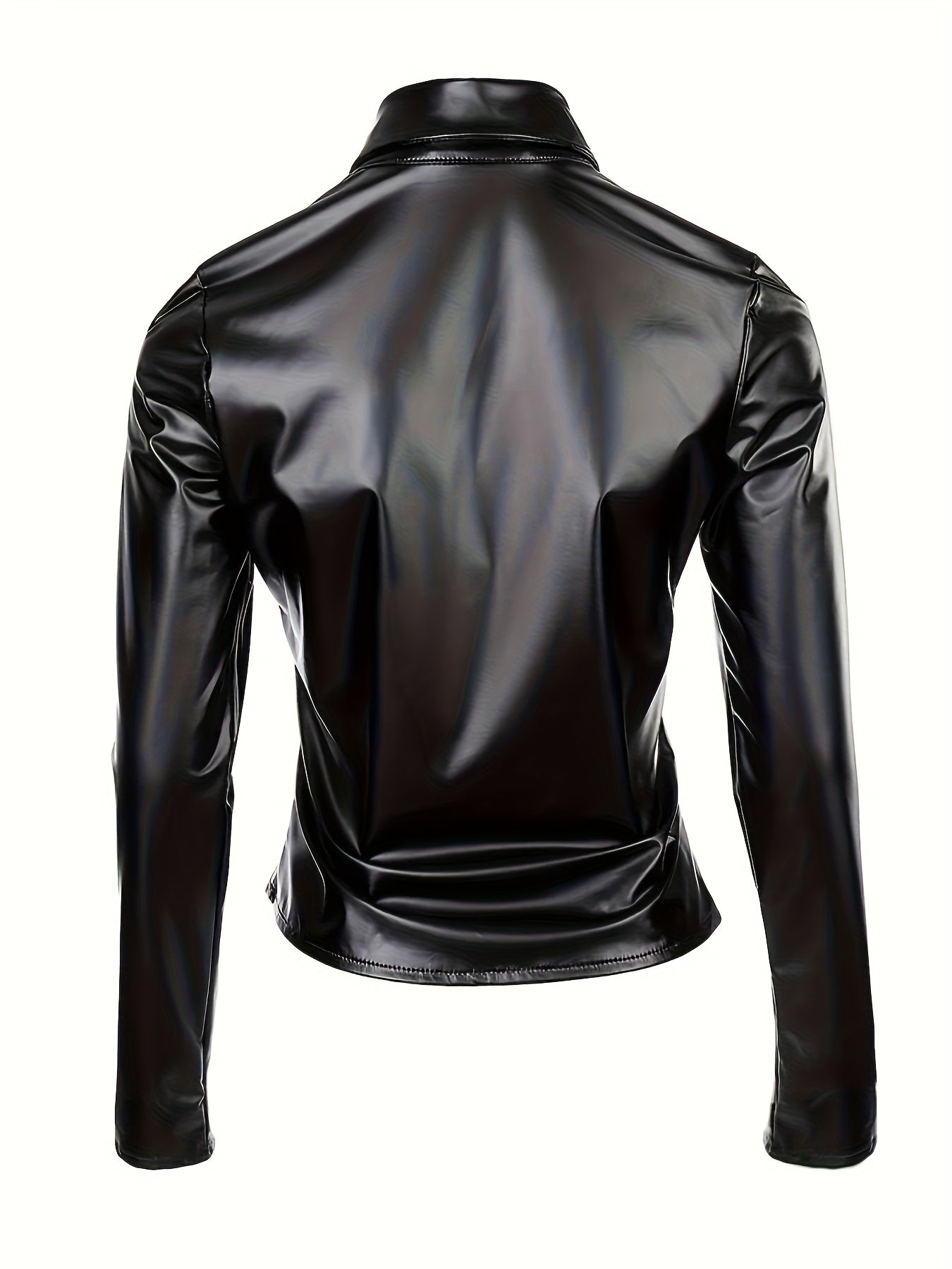 Women'S Elegant Studded Jacket, Polyester 97% Spandex 3% Stretch, Solid Color, Lapel Collar, Spring/Summer Fashion, Non-Textile Weave, Adult Fit