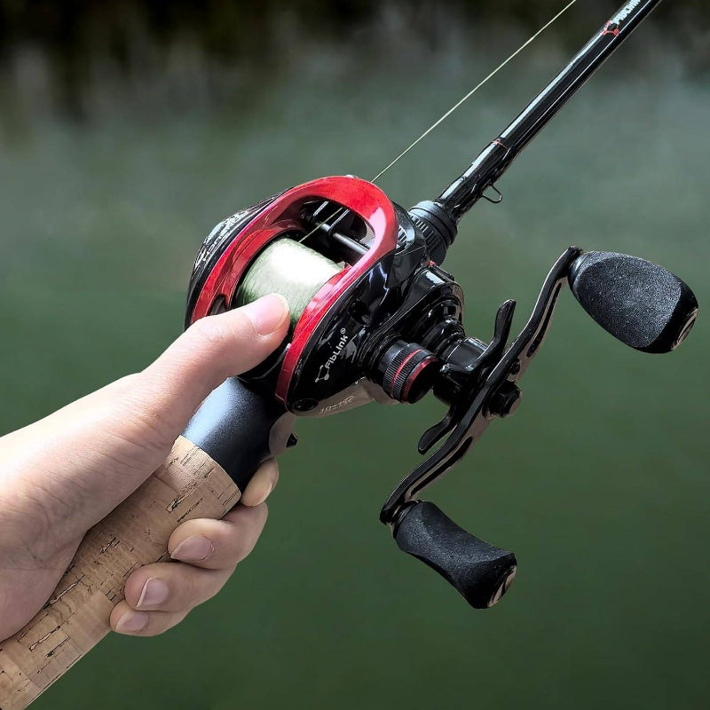 Baitcasting Fishing Rod and Reel Combo, 4 - Piece Portable Travel Casting Rod, Baitcasting Combo