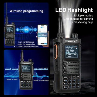 TIDRADIO H8 10Watt Long Range Walkie Talkies - Portable, UHF Two Way Radio with Flashlight for Adults & Outdoor Enthusiasts