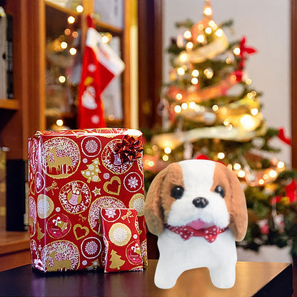 2026 Realistic Robotic Puppy - Interactive Walking & Barking Robot Dog with Expressive Eyes, Fluffy Soft Fur & Button-Controlled responses, Lifelike Companion for Adults & Teens, Brown/White Pomeranian-like Replica (-Free Ope