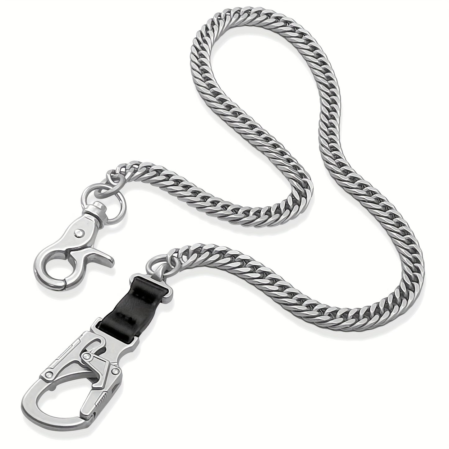 Ahiller Business Style Wallet Chain, Hip Hop Style Keychain - Dual Lock Security Design, Outdoor Camping, Traveling Accessory for Motorcycle/Daily Use with Scratch Resistant Coating, Men's EDC Carrying Gear Chain, Perfect Gif
