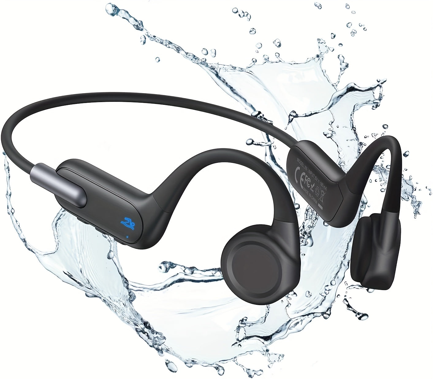 Wireless IPX8 High Quality Open-Ear Bone Conduction Wireless Headphones with 32GB Memory, Suitable for Running, Swimming, Diving, and Outdoor Sports, Comfortable to Wear Without Hearing Damage