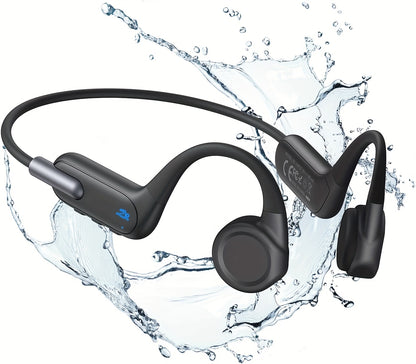 Wireless IPX8 High Quality Open-Ear Bone Conduction Wireless Headphones with 32GB Memory, Suitable for Running, Swimming, Diving, and Outdoor Sports, Comfortable to Wear Without Hearing Damage