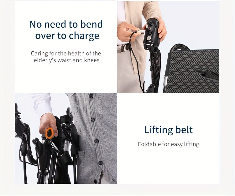 Carbon Fiber Adult Electric Wheelchair - 25-Mile Long Range, 300 lb Capacity Heavy-Duty Power Chair, One-Step Fold/Unfold, Lightweight (15kg) Travel-Friendly Mobility Aid with Hand- Mode, Fits Suitcase for Airplane, Parks & B