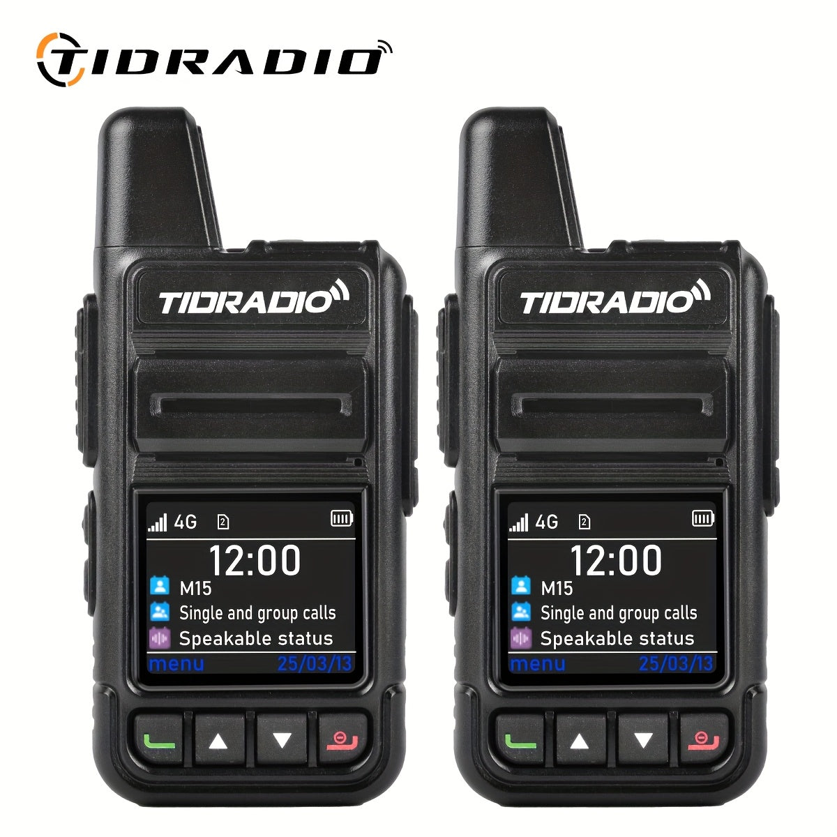 TIDRADIO Global Walkie Talkies 4G POC with Sim Cards, Long Distance 5000 Miles Rechargeable Nationwide Unlimited Range Two Way Radios & USB-C Battery (2 Pack)