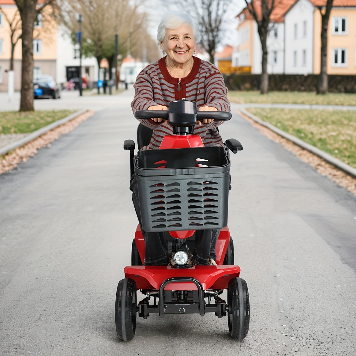 250W Motor+15 Mile Range! FSA/HSA Four Wheel Mobility Scooter, with A 260 Pound Weight Capacity And Foldable Design, Comes with A Front Facing Shopping Basket, Making It Easy to Shop with Just One Click!