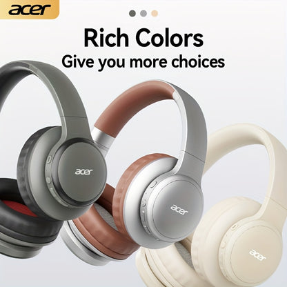 [Hi-Fi Acer Headphones] Acer OHR559 Over-Ear Headphones | Hi-Fi Heavy Bass, 60h Ultra-Long Battery Life, Wireless & Wired Dual Mode, Low-Latency Gaming, Extra-Large Diaphragm, Comfortable Fit