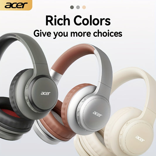 [Hi-Fi Acer Headphones] Acer OHR559 Over-Ear Headphones | Hi-Fi Heavy Bass, 60h Ultra-Long Battery Life, Wireless & Wired Dual Mode, Low-Latency Gaming, Extra-Large Diaphragm, Comfortable Fit
