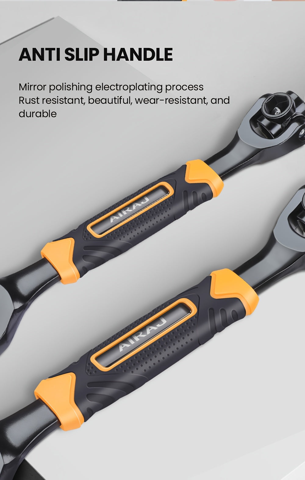 AIRAJ Multi-functional Socket Wrench Head 360 Degree Rotation Automatic Locking Hardness High Torque High Not Slip Gear Applicable Scope Is Wide, Can Be Used for Maintenance, Car Maintenance, Bicycle Maintenance, Bicycle Repa