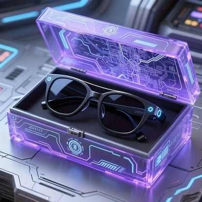 2026 New Smart Wireless Glasses with AI Real-Time Translation & Music Playback, Built-in Speaker & Mic, Long Battery Life, HIFI Sound, Blue Light/UV Protection, Ergonomic Fit, USB-Powered for Smartphone/Tablet - Ideal for Dri