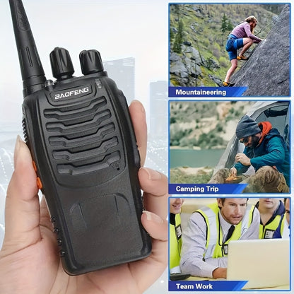 [Walkie Talkie | Portable] Buy 2 Get 2 Free Portable Walkie Talkies | 16 Channels Rechargeable Handheld Two Way Radios | Long Range for Adults with Earpieces, Outdoor Equipment Supports Camping Hiking Hunting