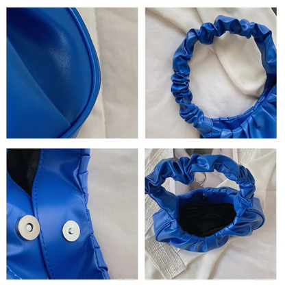 Fashion Pleated Handlebags for Women PU Cloud Bags Leisure Armpit Bag Shopping Shoulder Bags Dumpling Handbag Female Hand Bags