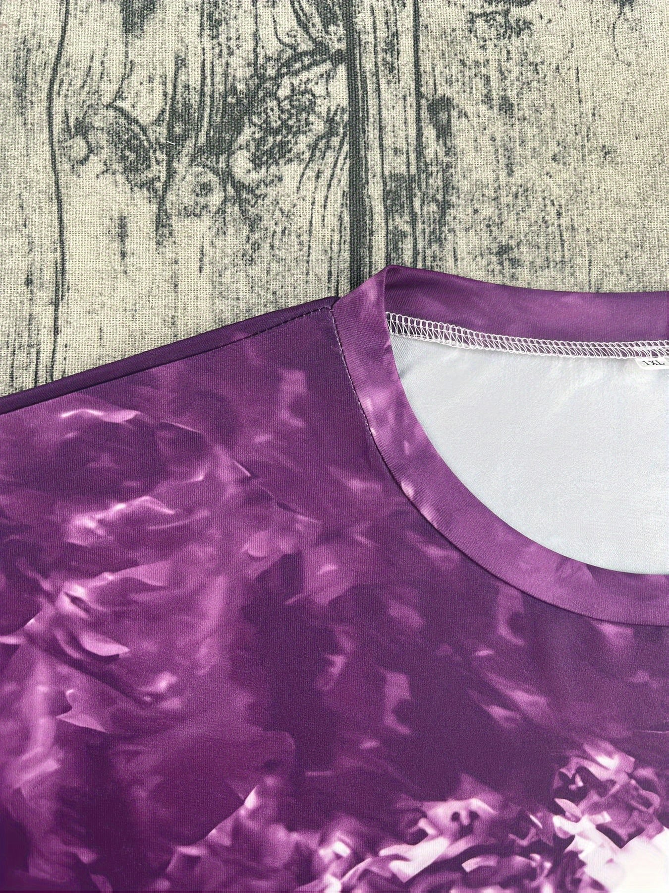 Women'S Plus Size Tie-Dye Graphic T-Shirt - NOPE Not Today Bold Statement Tee in Purple & White, Relaxed Fit Crew Neck Summer Top - Breathable Everyday Casual Shirt for Women - Machine Washable Statement Outfit Essential, Out