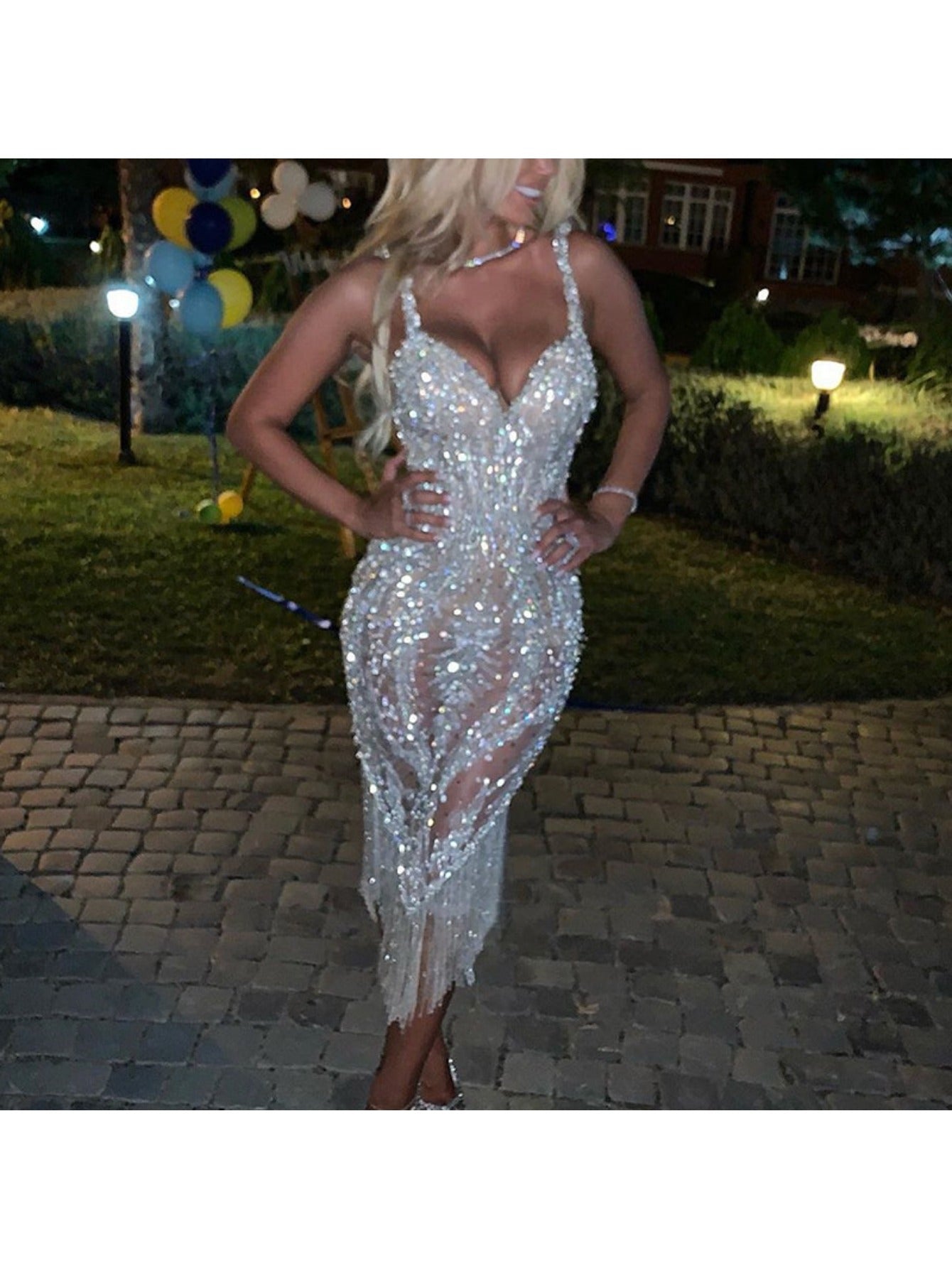 Women's Sparkling Sequin Off-the-Shoulder/-Shoulder Bodycon Dress - Long Sleeve Deep Evening Gown with Geometric Sequin Pattern, Machine Washable Wedding Prom Dress