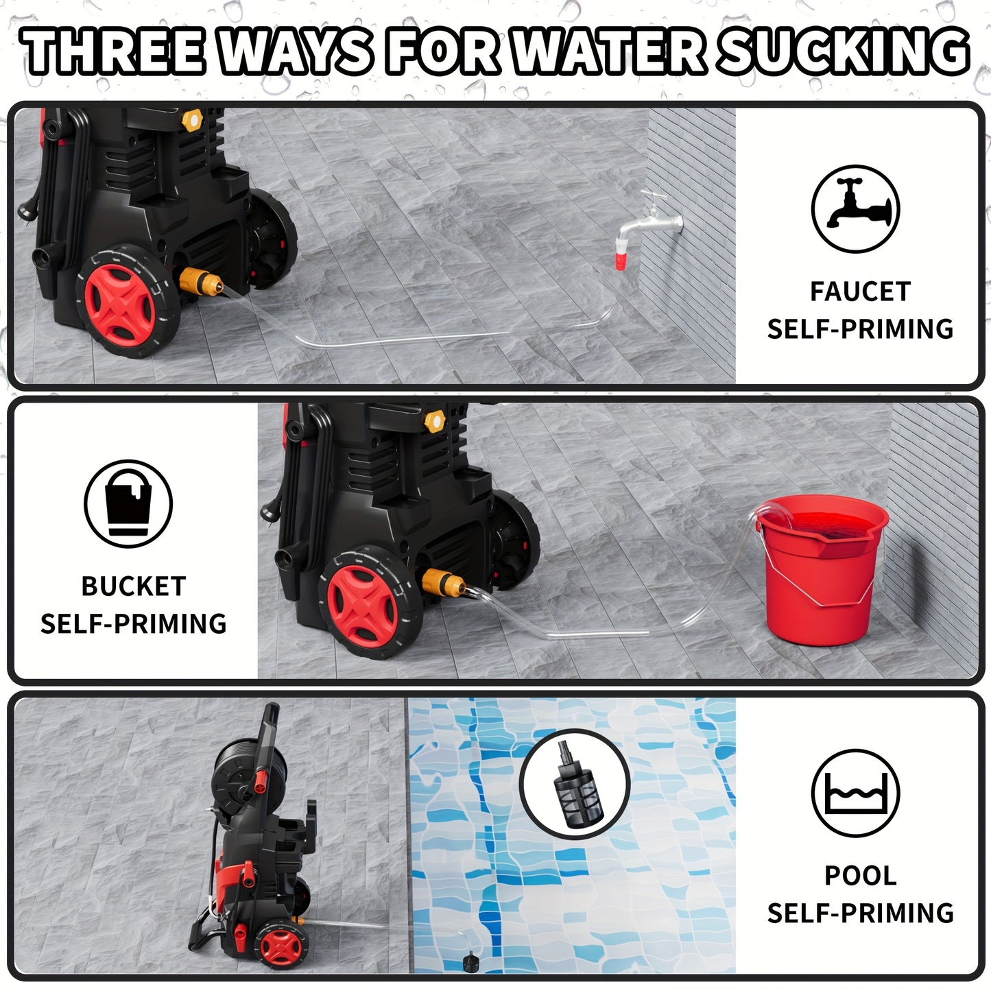 4800PSI High Pressure Washer, Electric Power Washer W/ 16.91oz Foam Cannon, 6 Quick Connect Nozzles, 35ft Hose & Water Filter for Car Wash, Home, Driveway, Patio, Fence Cleaning, Electric High Pressure Washer, Portable Pressu