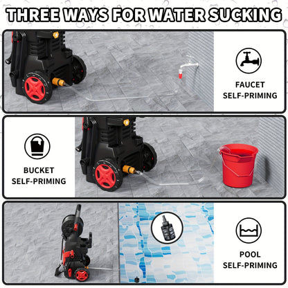 4800PSI High Pressure Washer, Electric Power Washer W/ 16.91oz Foam Cannon, 6 Quick Connect Nozzles, 35ft Hose & Water Filter for Car Wash, Home, Driveway, Patio, Fence Cleaning, Electric High Pressure Washer, Portable Pressu