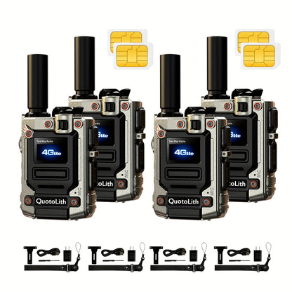 1/2pcs Global Walkie-talkie Two-way Radio Portable Radio Remote Walkie-talkie, 5000 Miles Of Communication Freedom, Rechargeable PTT Cellular One-click Wireless, Suitable For Outdoor, Group And Remote Coordination Fast Wirele
