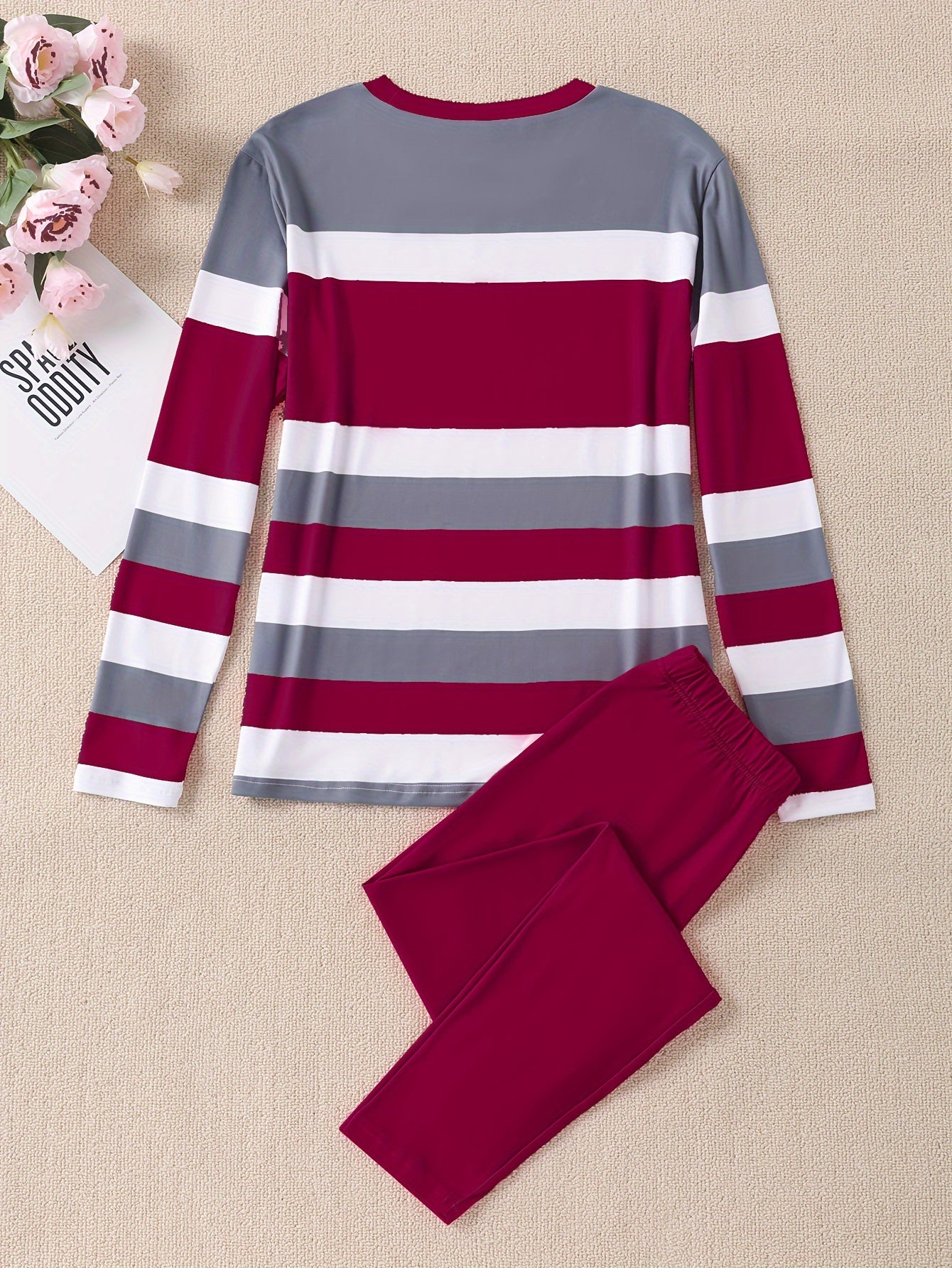 Smct01 Casual Long Sleeve Set with Striped Custom Print