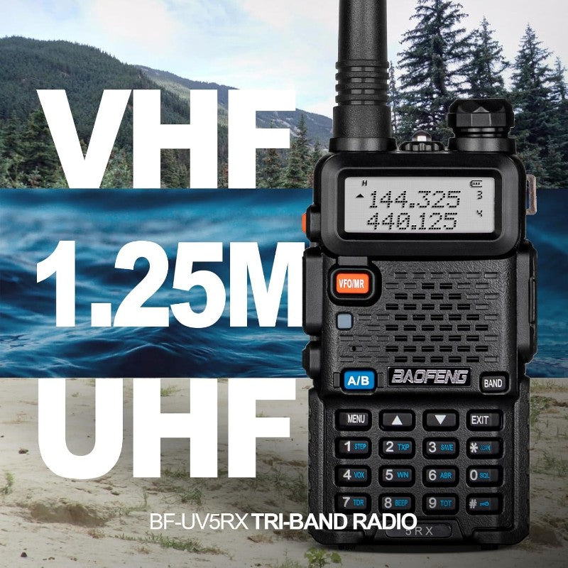 Baofeng 5RX Ham Radio Upgraded of UV 5R Multi Band Receiving Two Way Radio with 4pcs Battery VHF 1 25M UHF AM FM Reception DTMF VOX SCAN Dual Watch Walkie Talkie with Earpiece 771 Antenna 2 Pack