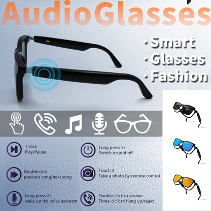 Smart Glasses with Magnetic Frame, 3 Lens Colors, Built-in Microphone, HD Calling, HiFi Music, Touchpad Control, TWS Technology, Compatible with iPhone/ Android, AI Voice Assistant, USB Charging, Non-Waterproof, Ideal for Out