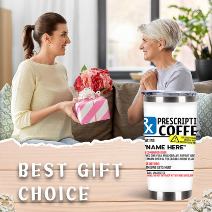 1pc 20oz Prescription Coffee Tumbler, Double Wall Vacuum Insulated Travel Mug, Spill Proof Lid, Perfect Gift for Dad, Mom, Ideal for Christmas, Thanksgiving, Valentine's, Mother's, Father's Day, Gift for birthday, Coffee Cup