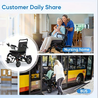 Lightweight And Foldable Electric Wheelchair, Senior Citizen Mobility Scooter. The Whole Vehicle Only Weighs 39.68/57.32 LB And Can Be Folded With Just One Click For Convenient Storage.