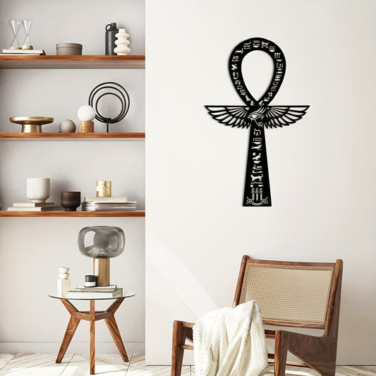 1pc Room Decor Iron Ankh Wall Art - Egyptian Hieroglyphic Symbol, Nile River Ankh, Ancient Egyptian Decor, Spiritual Key to Life - For Home Decor Enthusiasts & Spiritual Seekers - Perfect Gift for Housewarming & Birthday