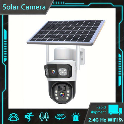 1pc 5MP Smart Solar CCTV, AI Home Monitor with Fall Alert & Emergency Call, Two-Way Talk, Night Vision, Cloud Service – Easy Setup for Bedroom, Bathroom, Living Room, Hall