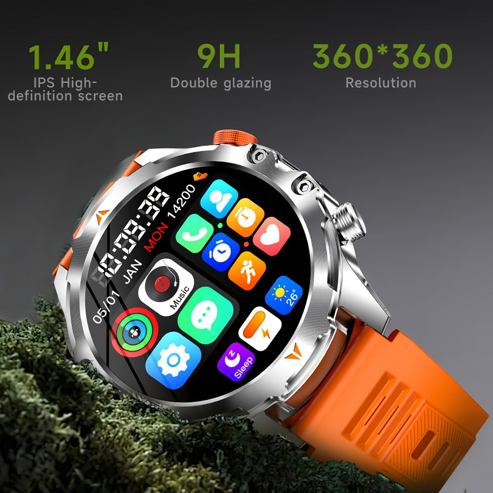 SENBONO Men‘s Smart Watch with 1000mAh Large Battery, 60Days+ Standby Time, 100+ Sports Modes, Wireless Calling, Strong LED Flashlight & Compass, 1.46inch HD Display, 360*360 Resolution, USB Rechargeable, Smart Watch for Me