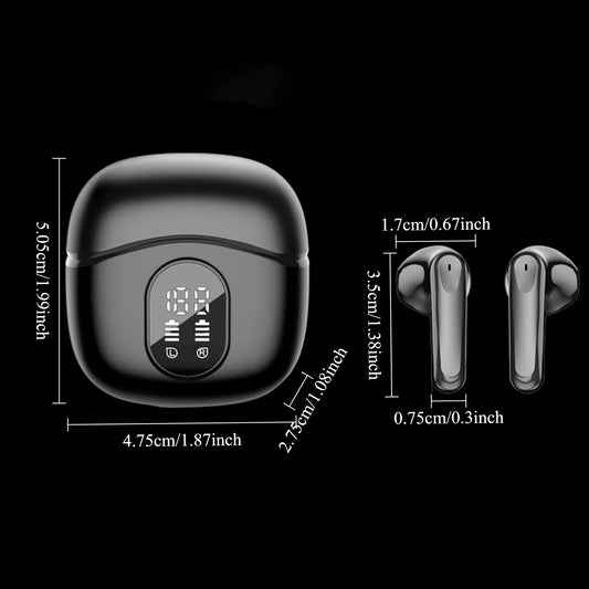 B BLAST! Wireless Earbuds with Ultra-Long Playtime, Type-C Fast Charging Case, Stereo In-Ear Headphones for iPhone & Android, Noise Cancelling Mic - Ideal for Travel, Gaming, Business, Sports
