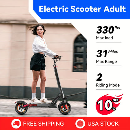 Aoniu M4 Electric Scooter for Adults with Seat Fast 25-30 Speed Off Road Heavy Duty 300 Lbs 10 Inch Foldable E Scooter Mobility Folding Bike for Men 30 to 40 Miles Long Range E Scooters