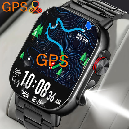 COIUSOR New 2, 01-inch GPS Smartwatch, GPS Location, Wireless Calling and SMS Alerts, Compass, Altitude, Pressure, IP68, 100 Sports Modes Fitness Tracking Smartwatch, Suitable for IOS and Android Phones, Suitable for Men and