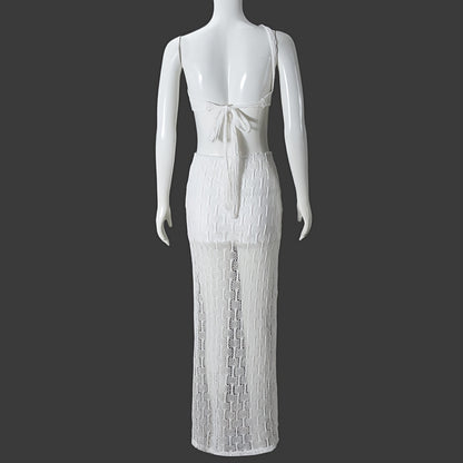 2025 New White One-Shoulder Cutout Dress - Waist-Baring Lace-Up High Split Maxi Dress | European American Luxury Vacation Date Elegant Formal Gown