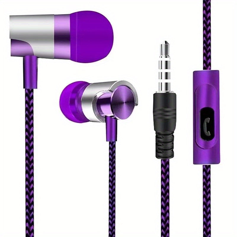 3.5mm Wired In-Ear Headphones with Ergonomic Design, HiFi Stereo Sound & Volume Control - Comfort Fit Semi-Open Earphones with Capacitive Microphone for Gaming, Sports, Mobile Phones, Wired Earphones, Tanglefree Cable, Sports