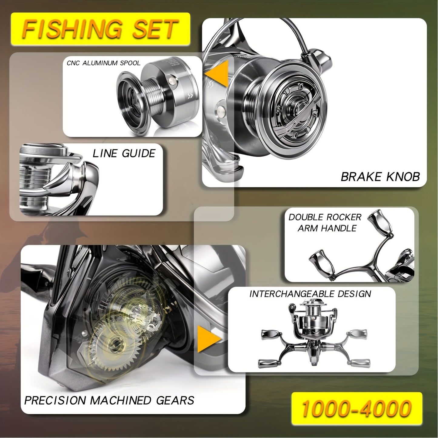 SOUGAYILANG Heavy-Duty Carbon Fiber Fishing Rod & Reel Combo with 5.0:1 Gear Ratio Spinning Wheel, Medium Power Fast-Retraction Line System, Complete Lure Kit (Hooks, Beads) - All-in-One Freshwater Bass Pike Trout Fishing for
