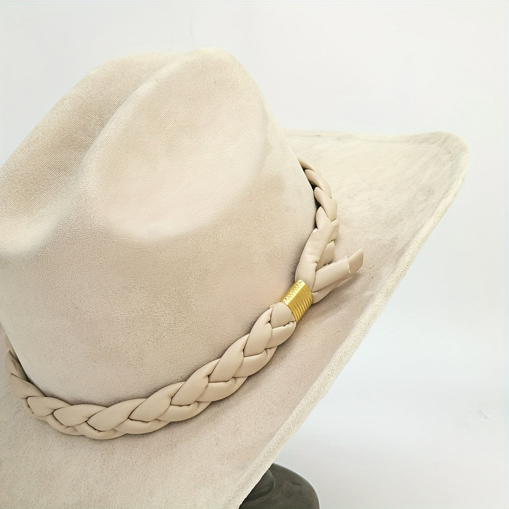 Handcrafted 3-Strand Braided Rope Cowboy Hat - Wide Brim Lightweight Western, Brown All-Season Outdoor Hat for Hiking, Horseback Riding, Durable Rope - Unisex for men & Women (Style 3-Strand)