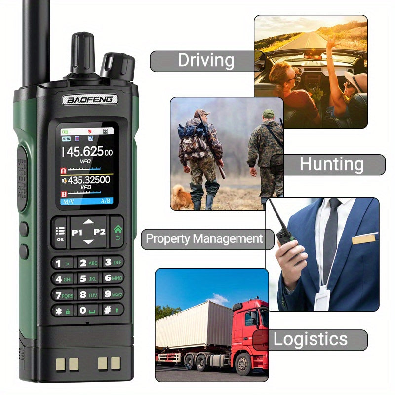 Baofeng UV-32 10W GPS Two-Way Radio, U/ V Cross-Band Repeater, NOAA Weather Alert, Long Range UHF Handheld Walkie-Talkie Suitable for Hobbyists, Outdoor Activities, Camping, Hiking, Emergency Communication Equipment, Camping
