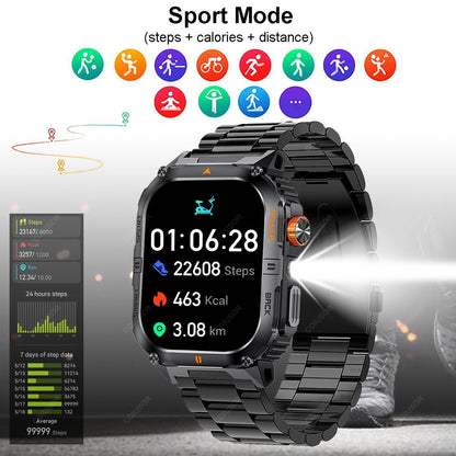 COIUSOR Men'S Outdoor Sports Smart Watch, Wireless Calling Smart Watch, 2.01-Inch HD Full Touch Screen, 1000 Mah Large Battery for Long-Lasting Use, Multiple Sports Modes, Alarm Clock, Pedometer, Calendar, Men'S Smart Watch