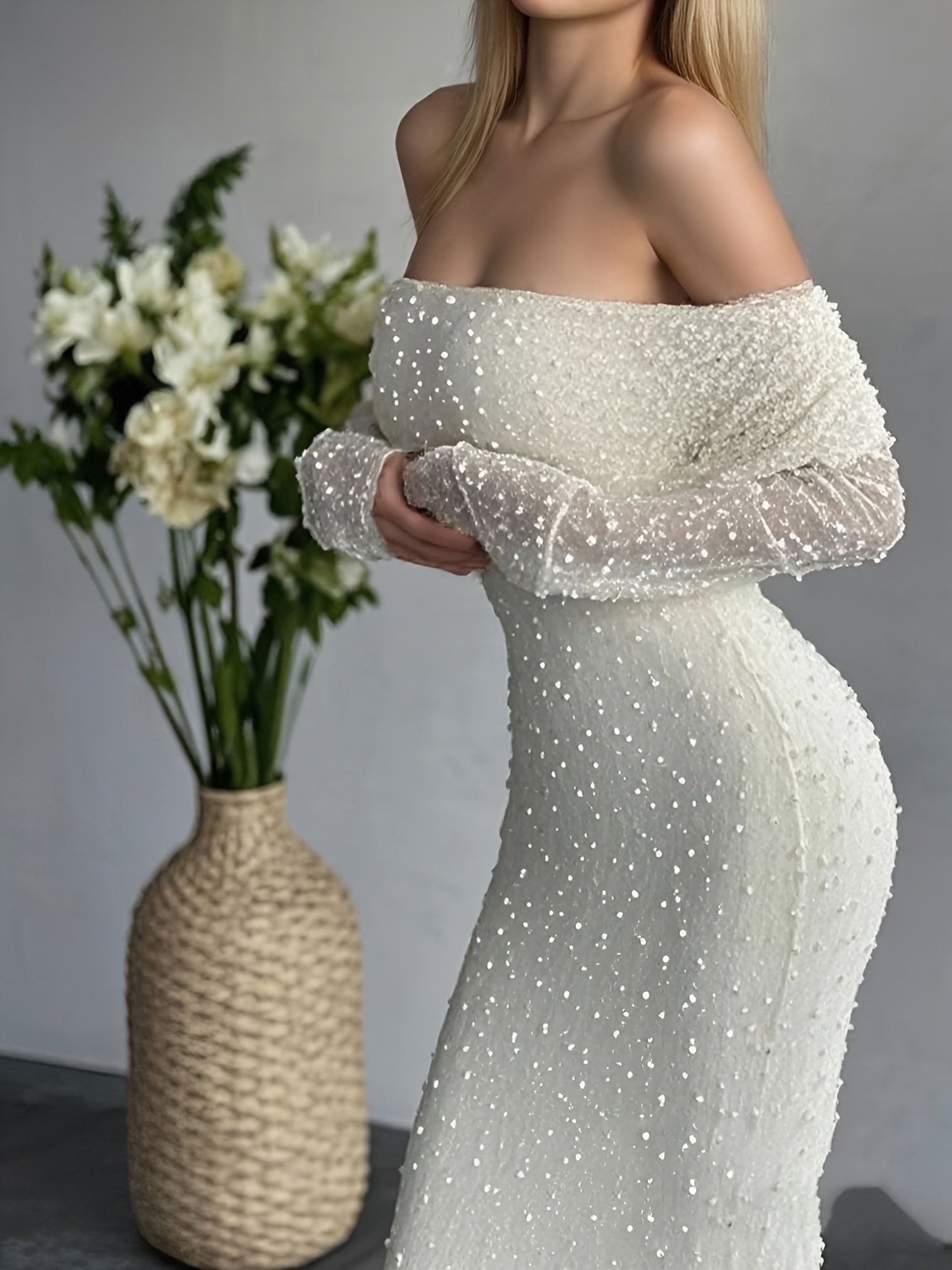 Women's Sexy Strapless Dress Temperament Long Lace Senior Elegant Gowns Dresses
