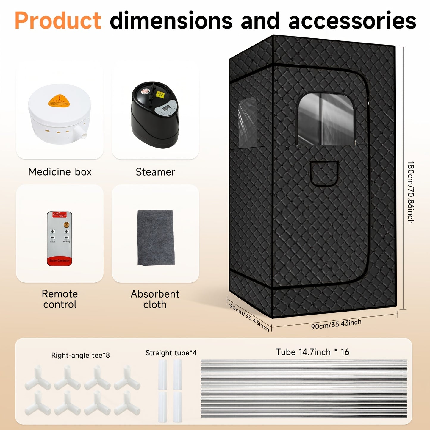 101.44oz Portable Steam Sauna Tent 1200W Steamer for Home Steam Spa, Indoor & Outdoor Upgraded Sauna Box Not Folding Chair, Portable Infrared Sauna, Sauna Accessories, Sauna for Home, Infrared Sauna Tent, Sauna Room