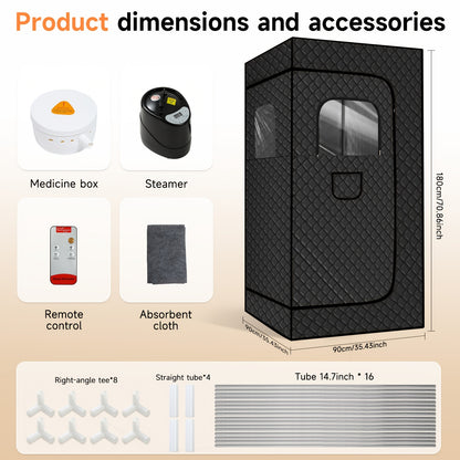 101.44oz Portable Steam Sauna Tent 1200W Steamer for Home Steam Spa, Indoor & Outdoor Upgraded Sauna Box Not Folding Chair, Portable Infrared Sauna, Sauna Accessories, Sauna for Home, Infrared Sauna Tent, Sauna Room