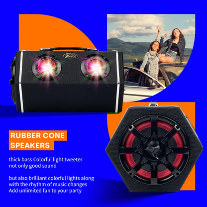 Car Diamond Leather Car Subwoofer - MAX.500W 6-inch - 12V High Power Speaker - RMS.80W Rubber Bass Flute + 2 Color Lights - Exquisite Sound High - Stun Bass - Soundproof Evenly - Vehicle Audio Modification - Improve Sound P60